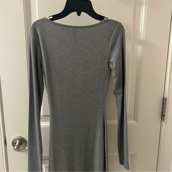 Skims soft lounge long sleeve maxi dress in heather grey - Picture 4 of 5